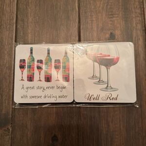 Mariasch Studios Inc. Handmade Wine Coaster Set (4) NWT